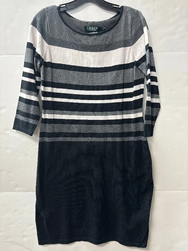 Dress Sweater By Lauren By Ralph Lauren In Grey, Size: L