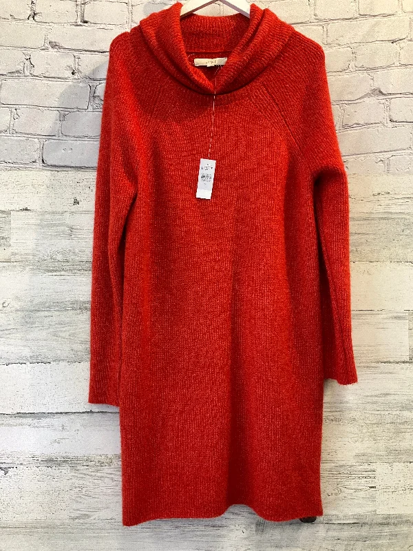 Dress Sweater By Loft In Orange, Size: M