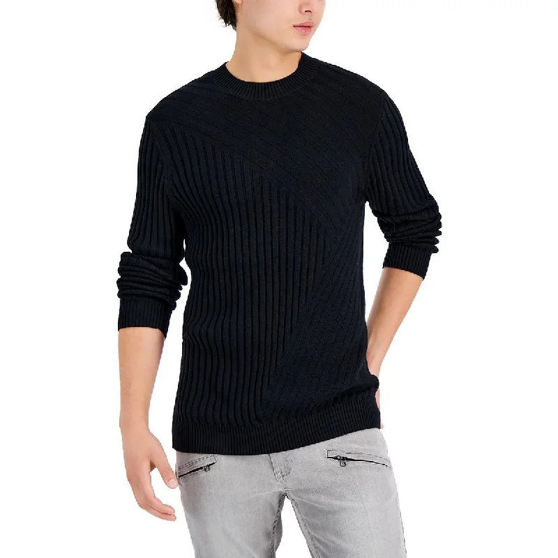 INC Mens Tucker Cotton Ribbed Crewneck Sweater