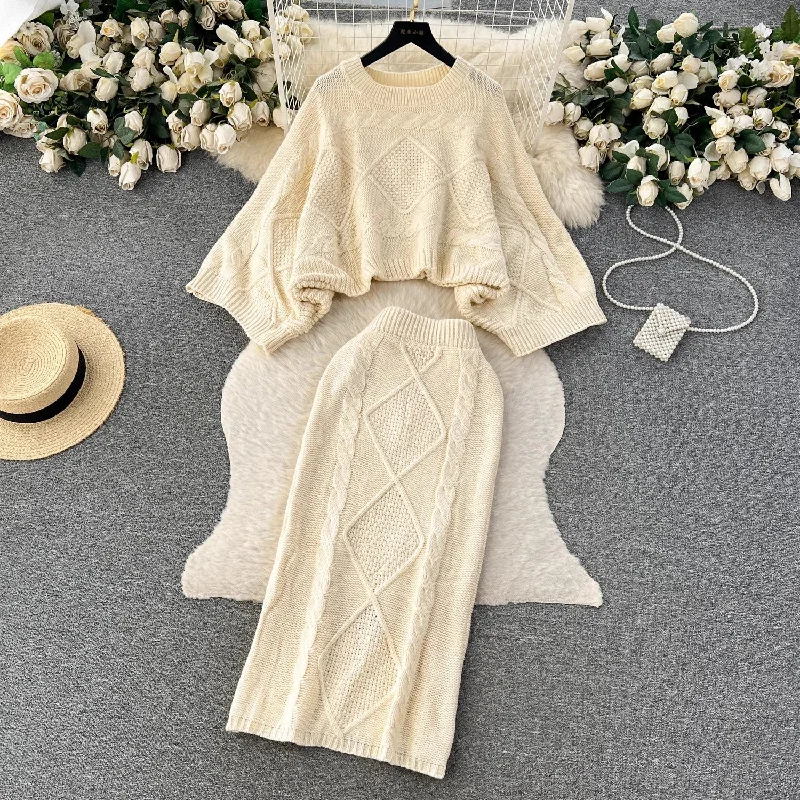 knitted sweater two-piece set for women new suit     S4604