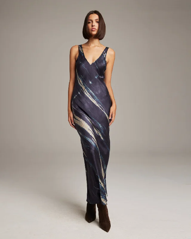 Midnight Double V Tie Dye Dress