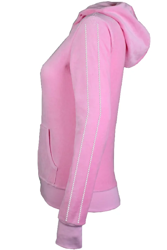 Bubblegum Velour Zip Hoodie