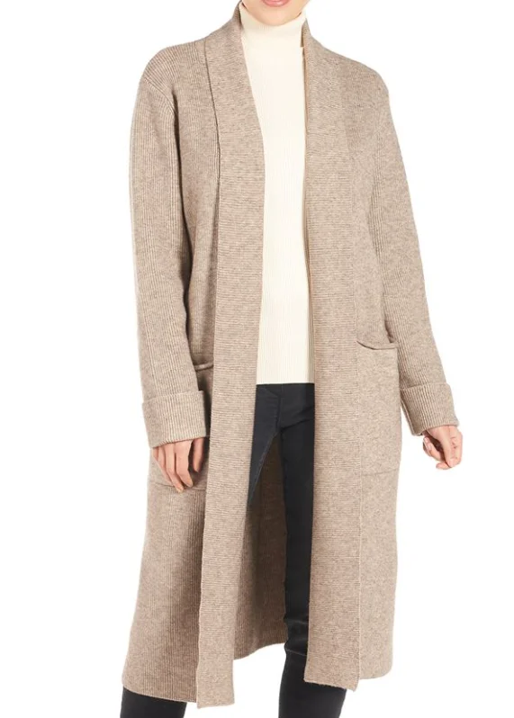 Coco & Carmen Taupe Cozette Cardigan Duster